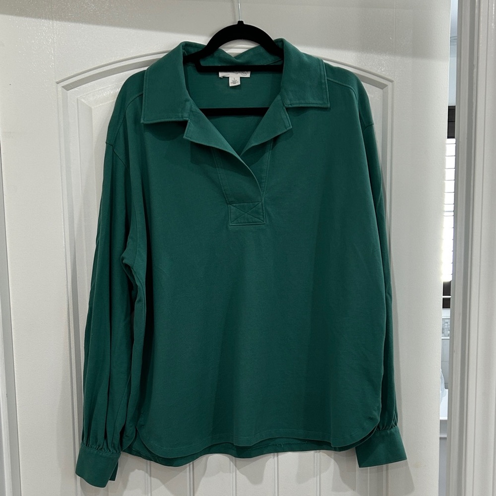 Treasure & Bond Green Collared Shirt